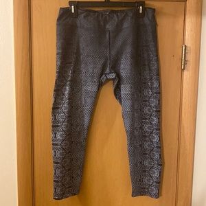 Prana Holly Print Cropped Printed Leggings Ombre Gray Black Size XL